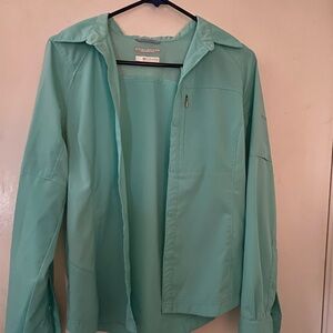 Turquoise Columbia button down Sun shirt